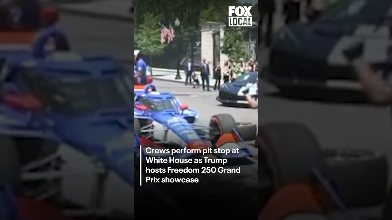 Crews perform pit stop at White House as Trump hosts Freedom 250 Grand Prix showcase