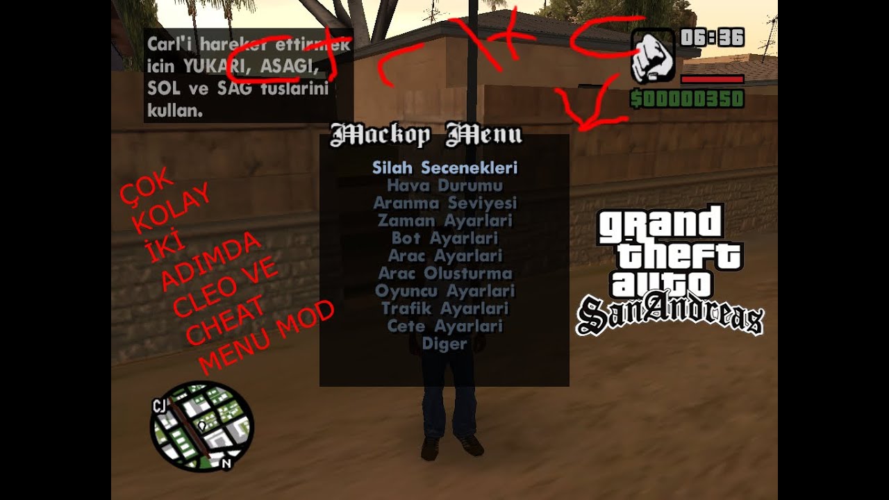 GTA SAN ANDREAS CLEO RAR OLARAK NASIL KURULUR VE CHEAT MENU MOD NASIL KURULUR?