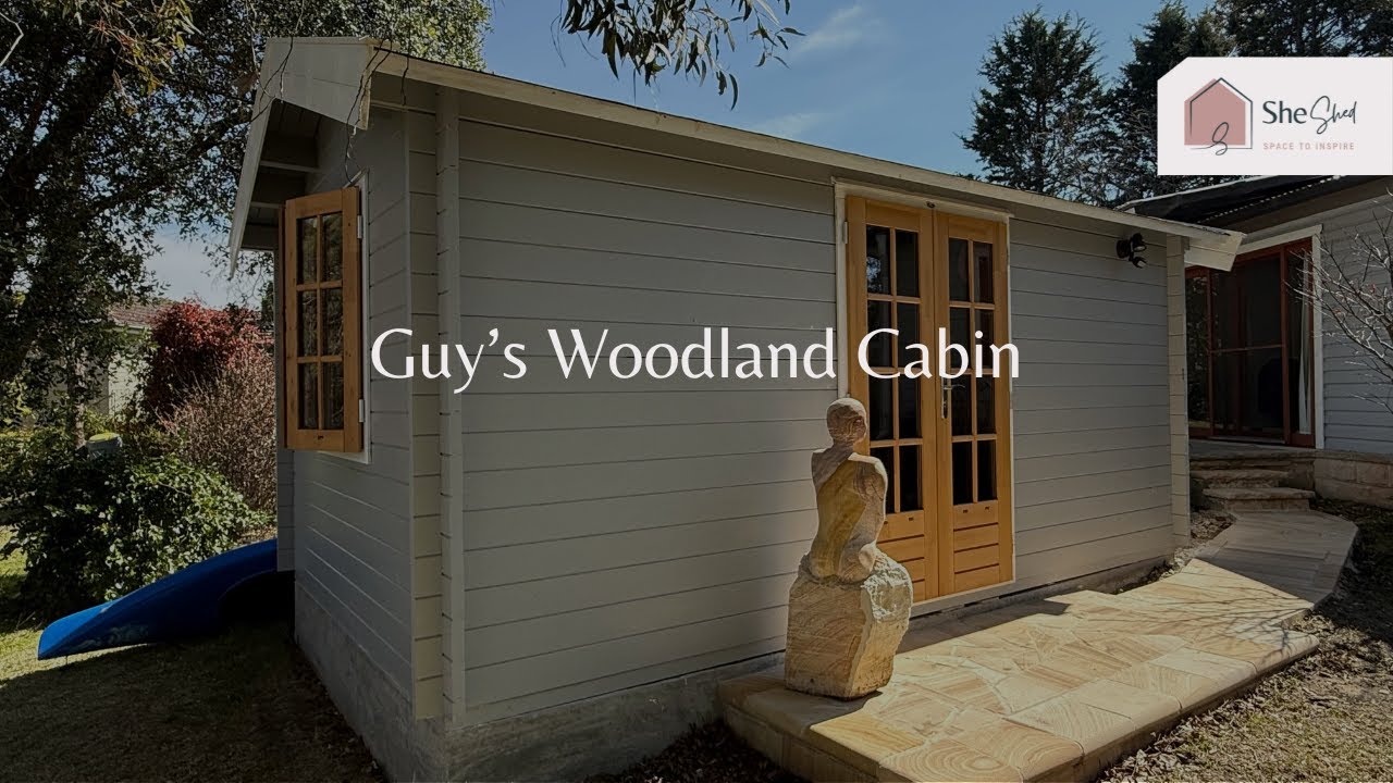 She Shed Tour- Walk-through Guys Woodland Cabin