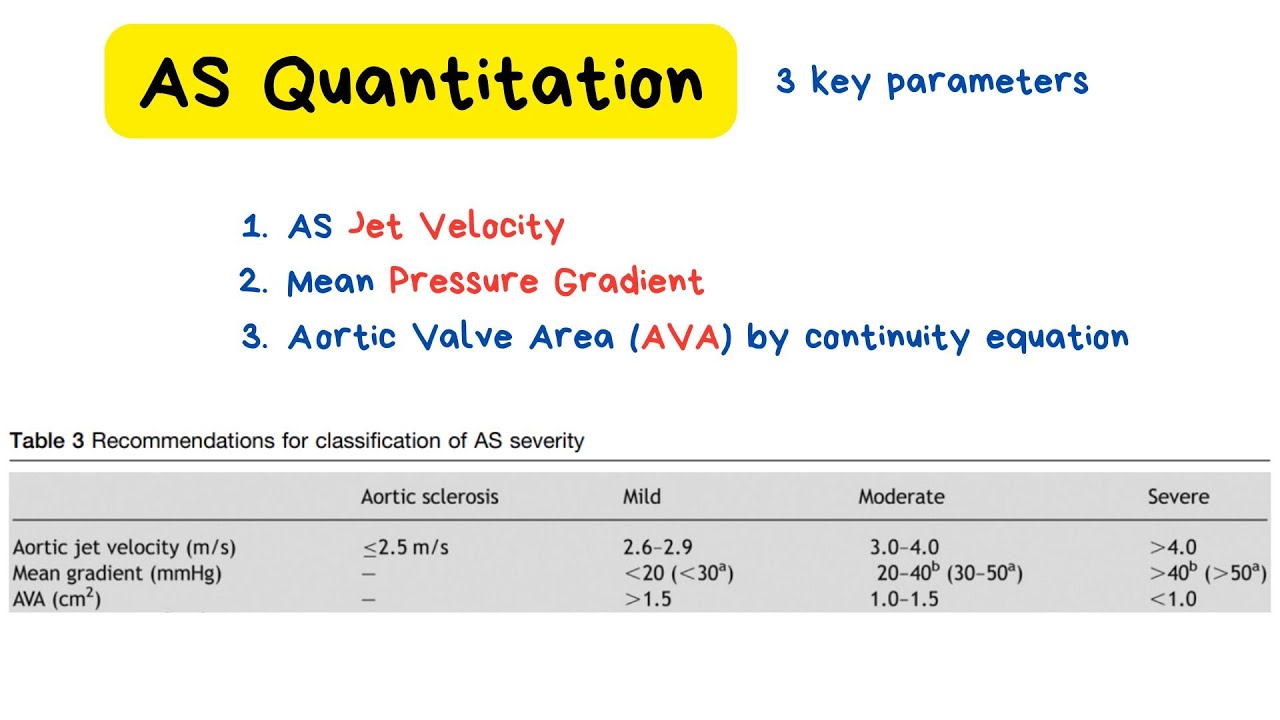How to Grade Aortic Stenosis Severity - quantification, echocardiographic assessment from ASE