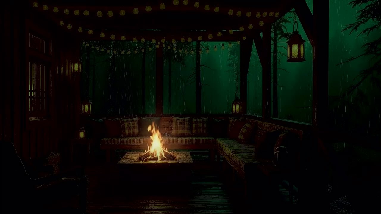 Powerful Thunderstorm at a Forest Cabin ⛈️ Heavy Rain Ambience for Relaxation, Study and Sleep