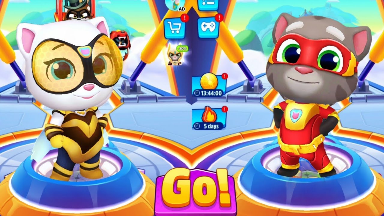 Talking Tom Hero Dash Ginger Rescue Mission and Daily Mission - Angela Bee vs Tom Tom