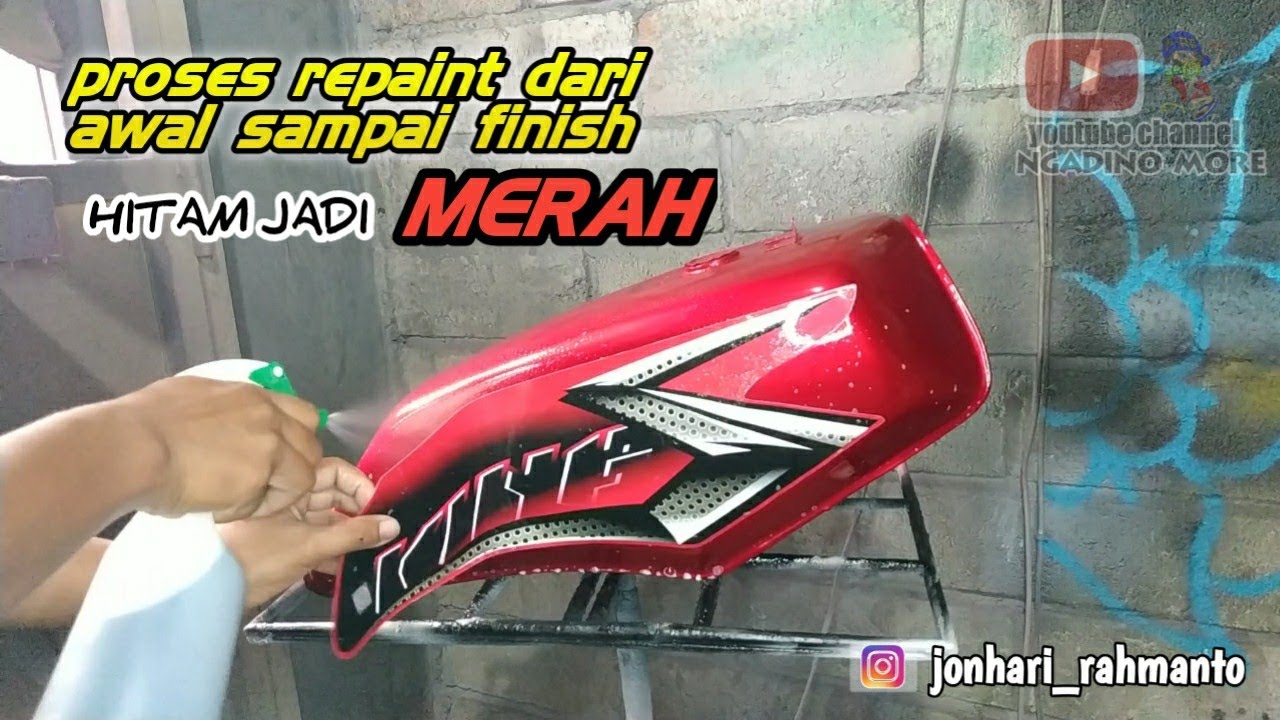PROSES REPAINT RX KING MERAH MAROON DARI AWAL SAMPAI FINISH// BELKOTE HS 2100 // PONDOH CUSTOM