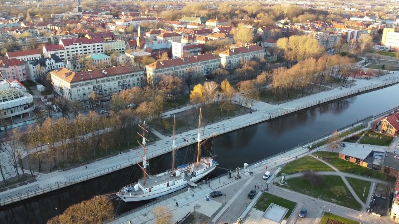 Klaipeda Meridianas and old town drone flight