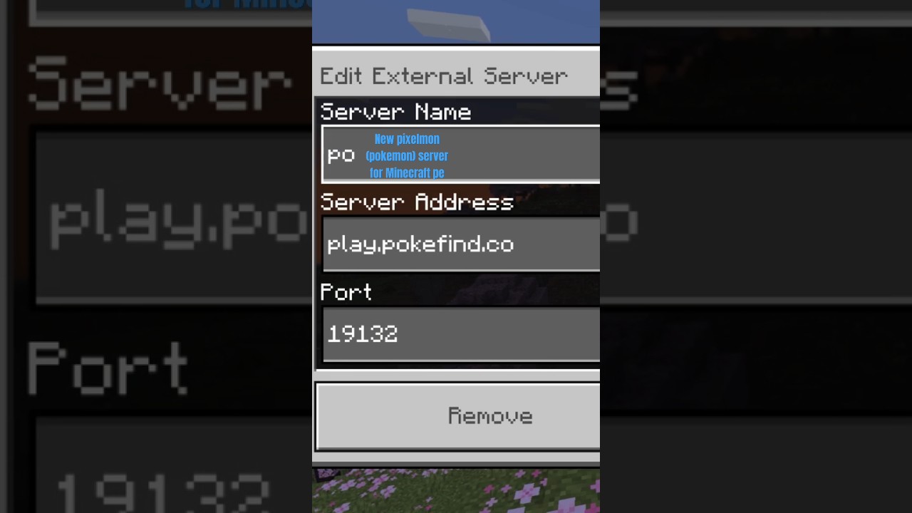 ip of best pixelmon server for mcpe. pokefind server
