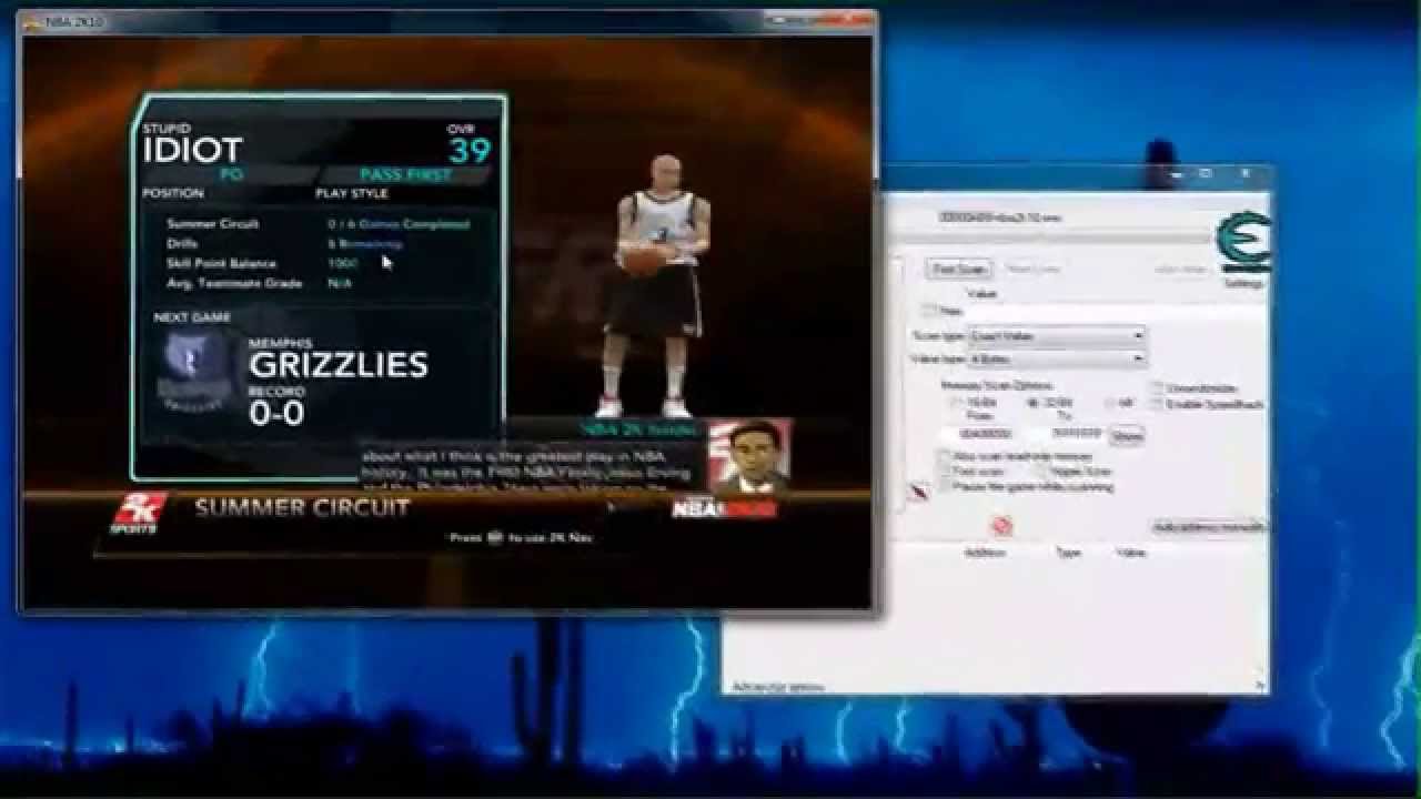 Cheat Engine Tutorial - How To Get Unlimited Skill Points In NBA 2K10 Game! (My Player Mode)