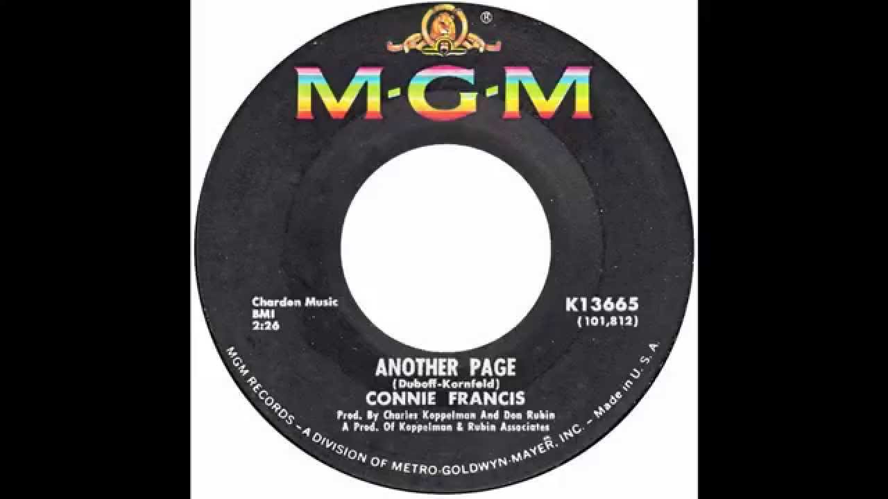 Connie Francis – “Another Page” (MGM) 1967