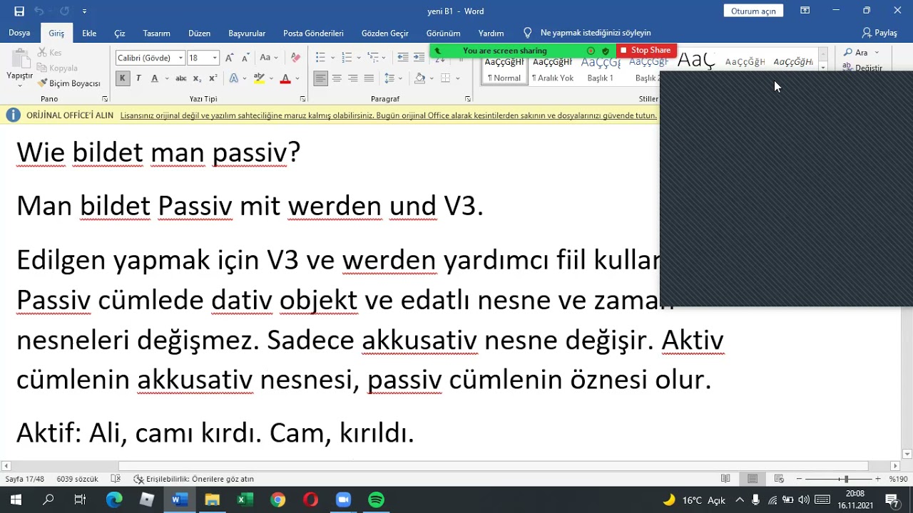 DEUTSCH B1 PASSİVSATZ( EDİLGEN ÇATI)