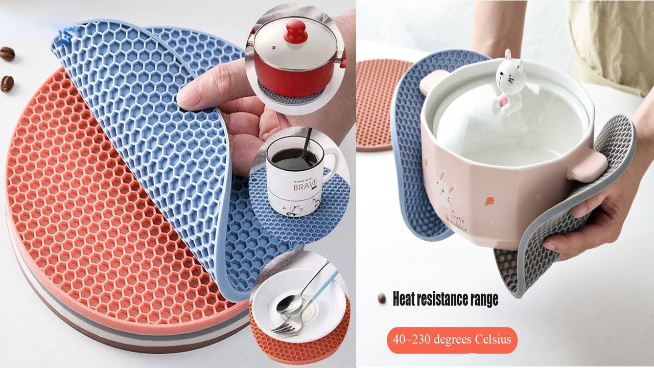 Round Heat Silicone Pad Desk Mat Pot Heat Mat Placemat Placemat for Dining Table Kitchen Table Mat