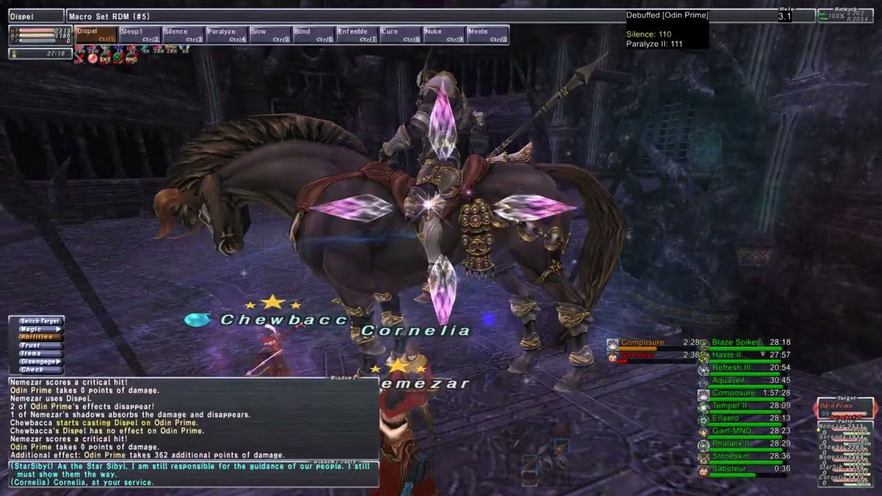 FFXI Odin HTBF – Red Mage TP Denial Strategy | Seren & Nemezar | Cerberus Server