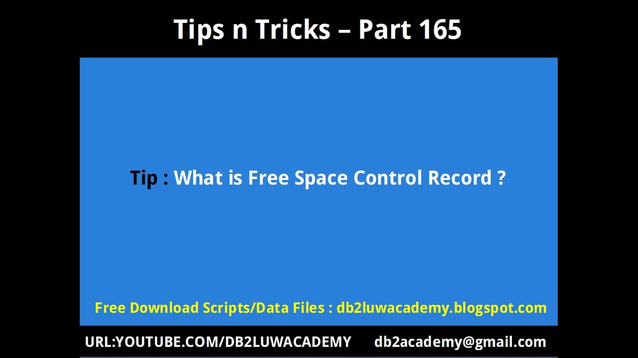 Tips n Tricks Part 165 What is Free Space Control Record ?