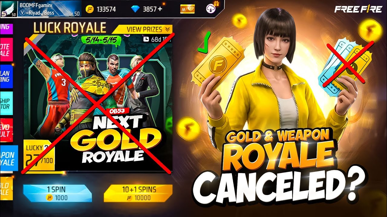 GOLD ROYAL❌AND❌WEAPON ROYAL😱বন্ধ হয়ে যাবে || FREE FIRE GOLD ROYAL AND WEAPON ROYAL REMOVE