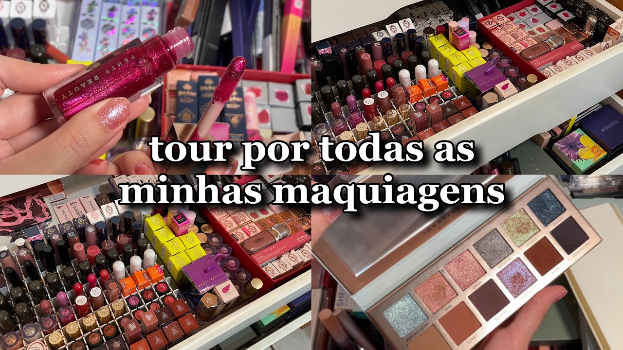 TOUR + ORGANIZAÇÃO DE TODAS AS MINHAS MAQUIAGENS!! ❤️ 2025