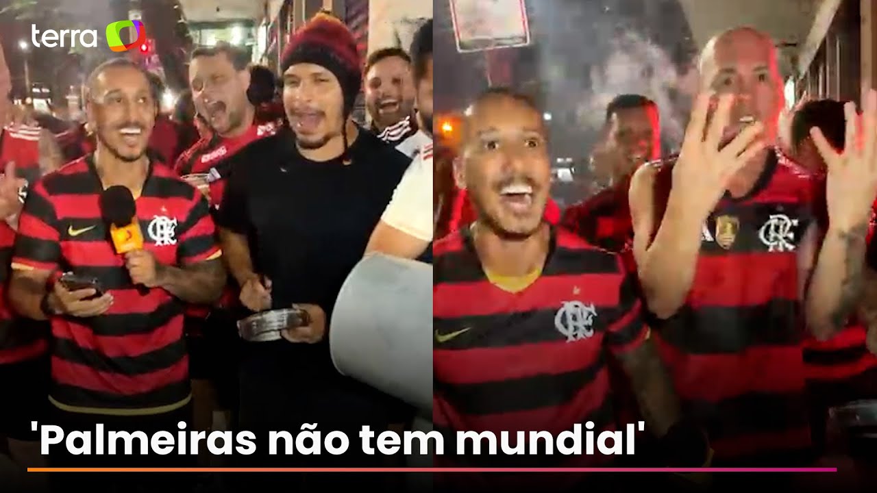 Torcedores do Flamengo fazem paródia sobre Palmeiras antes de jogo no Maracanã