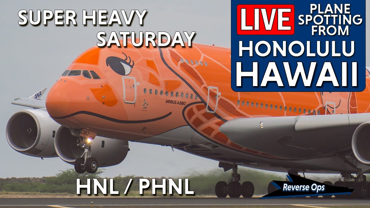 Two A380 Arrive and Depart LIVE from Hawaii - Planespotting - HNL / PHNL - Reverse Ops - 03/22/2025