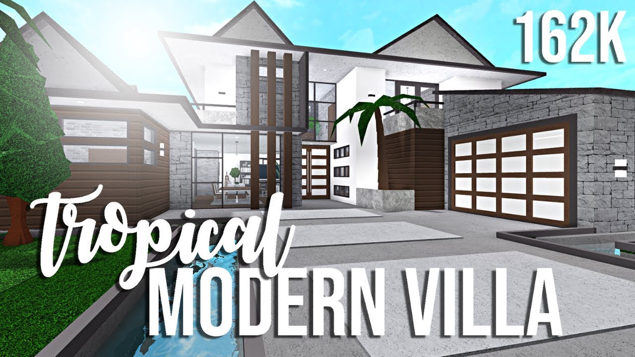 BLOXBURG || Tropical modern villa 162k +GIVEAWAY