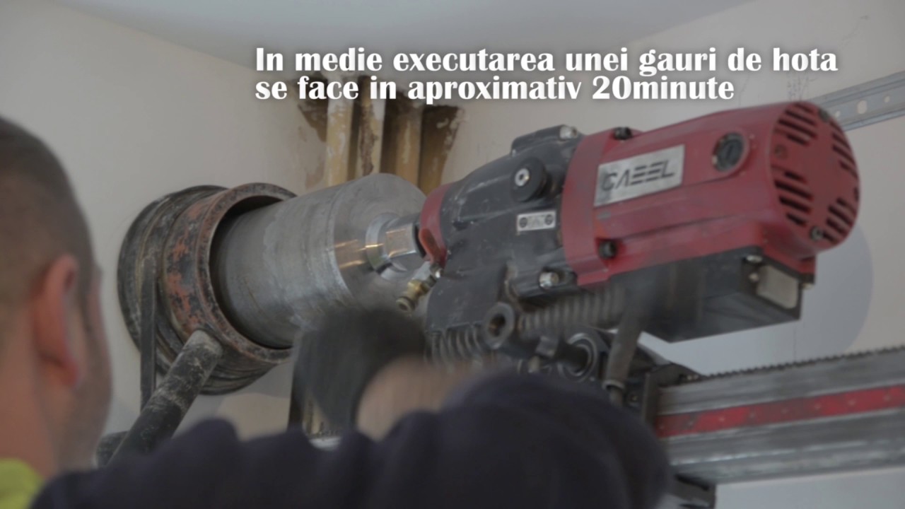 Cum se da gaura in beton la bloc cu carota