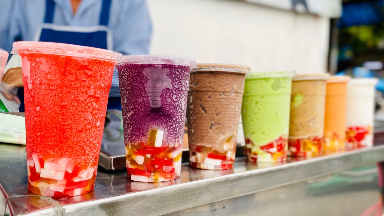 Fruit Juice Smoothie with Jelly | Street Drink | Thai Street Food | Very Food
