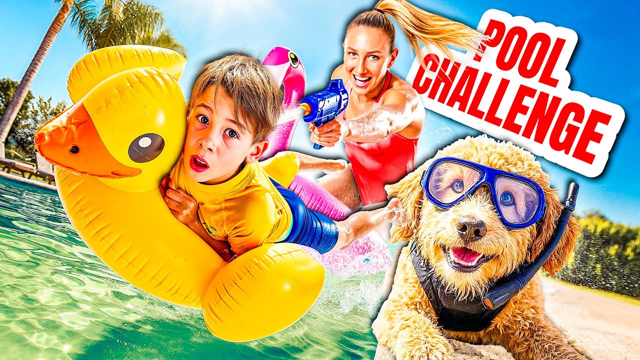 Pool Schlacht mit Lara! Wer gewinnt die Wasserschlacht?! 😂🏊‍♀️“