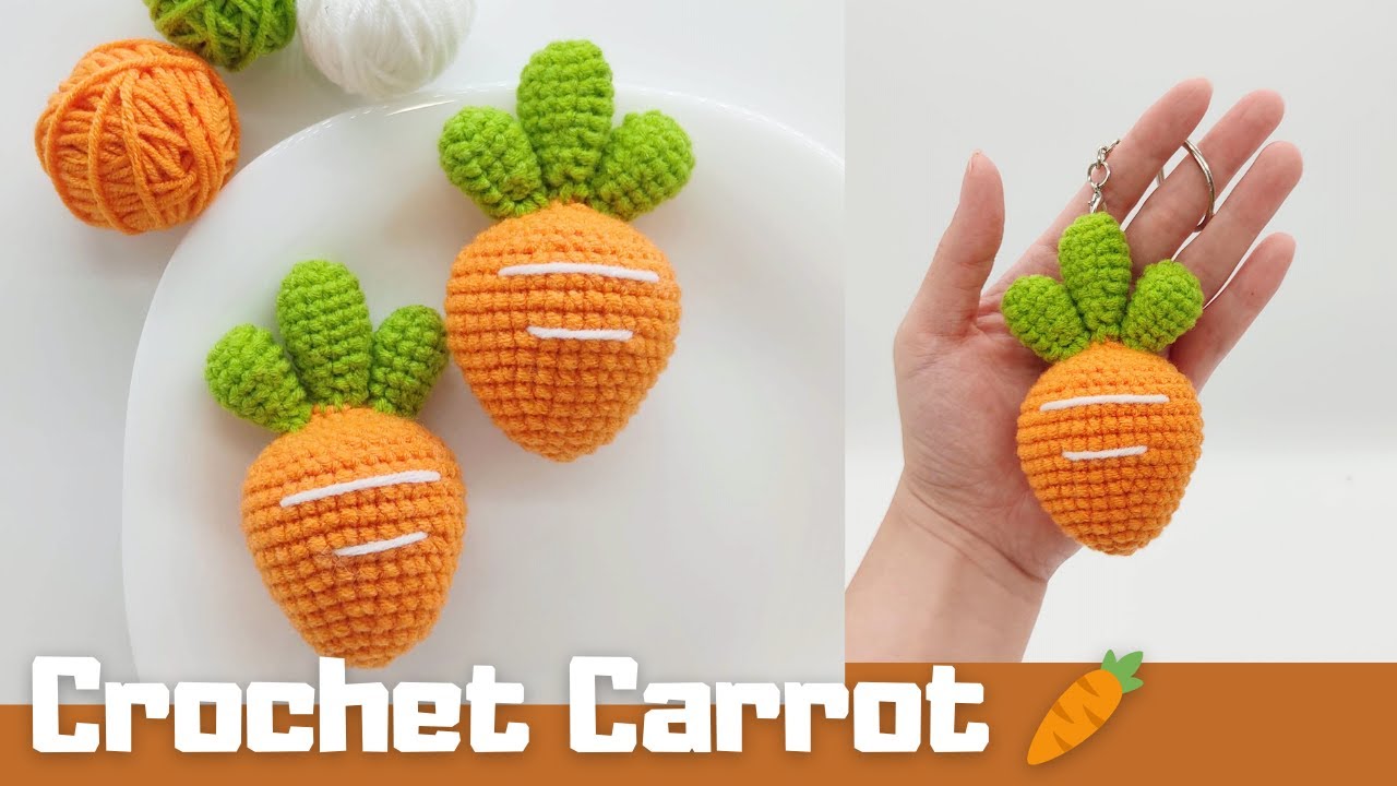 Crochet Carrot Keychain Video Tutorials | JQ Handmade