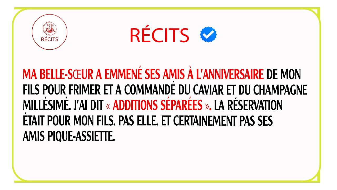 Ma belle-sœur gâche l'anniversaire de mon fils pour ses fans. Je lui laisse payer la note de 4200€.