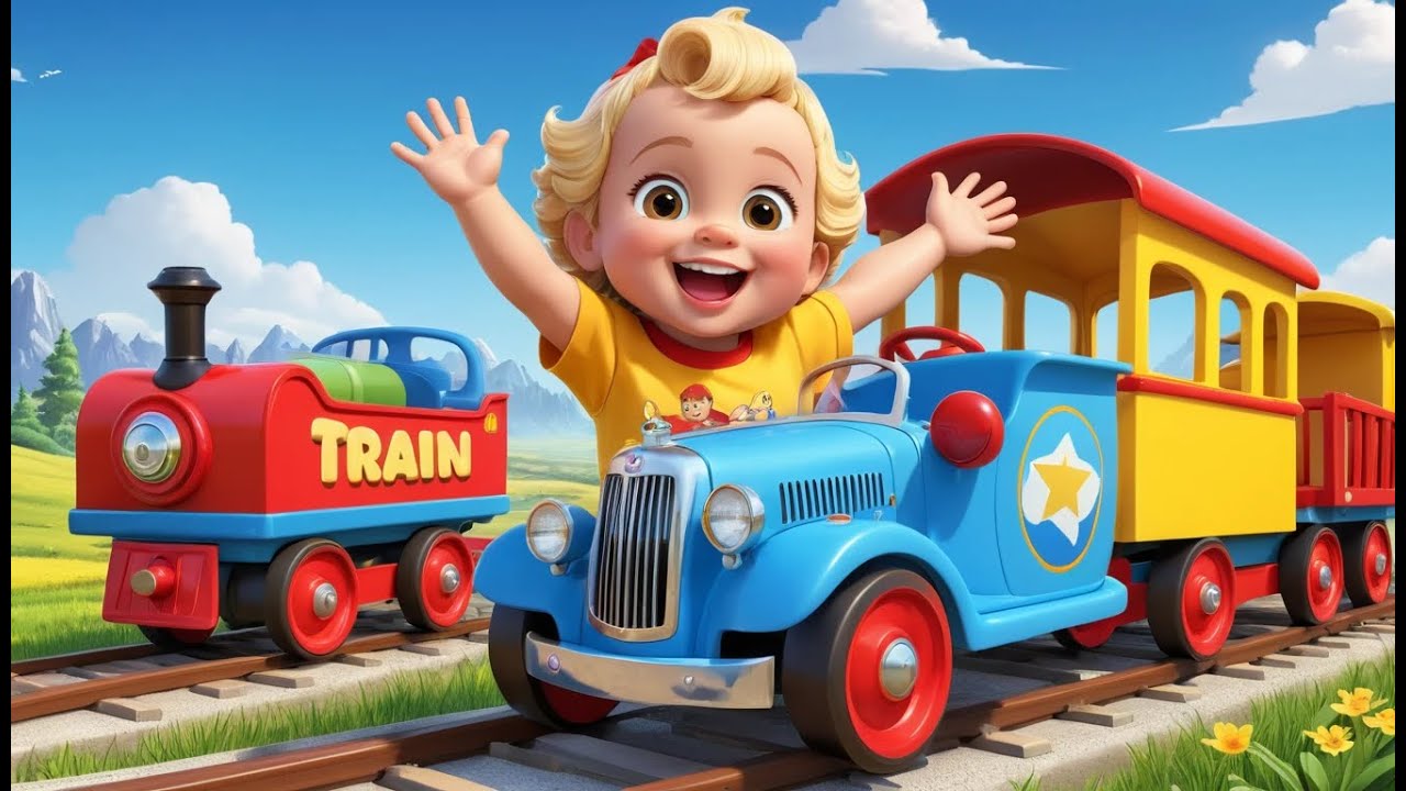 Train and Cars Fun Journey | Exciting Kids Song | Playful Vehicle Adventure Rhyme