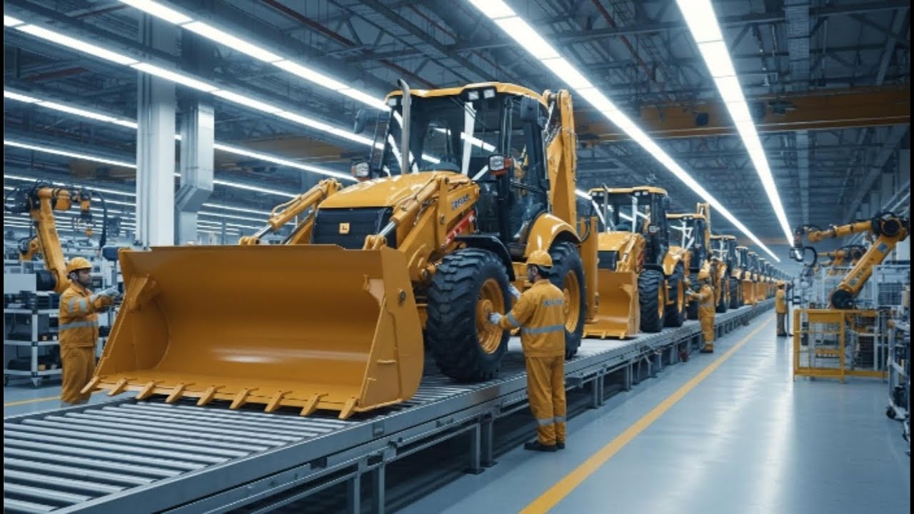 Inside the Backhoe Factory How Massive Construction Machines Are Made