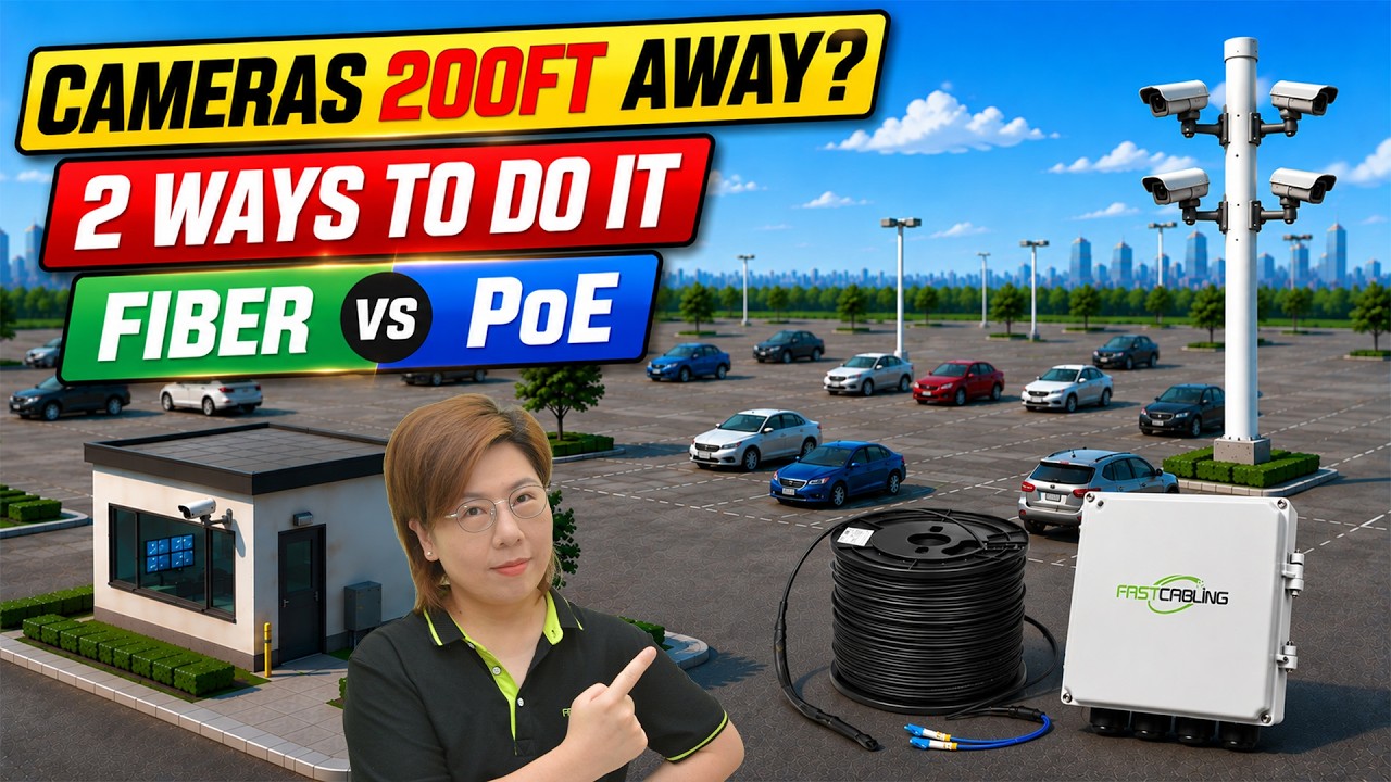 How to Connect Outdoor PoE Cameras 200FT Away | Fiber vs PoE Pass-Through