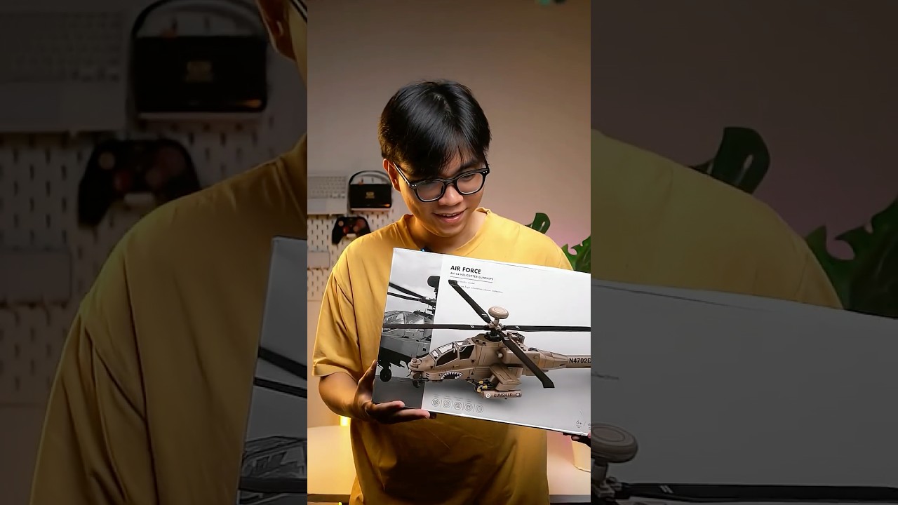 Lego M&ocirc; H&igrave;nh M&aacute;y Bay Trực Thăng AH-64 Apache! | ASMR Lego | Khang BRICK #shorts