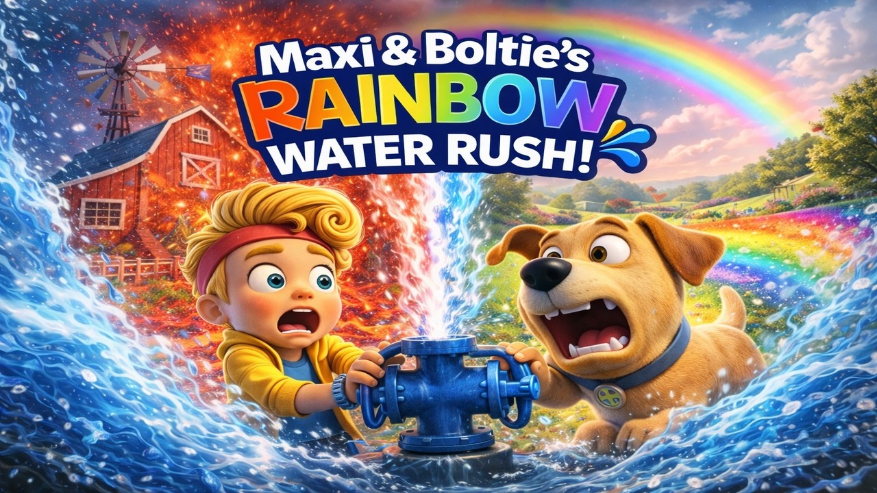 Maxi & Boltie&rsquo;s Rainbow Water Rush! 🌈💦 Farm Chaos  Funny Cartoon for Kids
