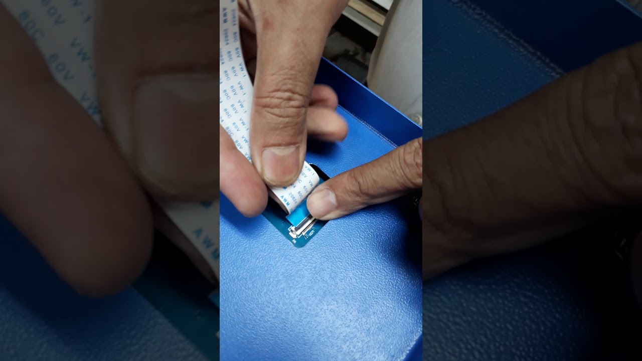 Servicing LCD flex ribbon cable - 'embo' computerised embroidery machine