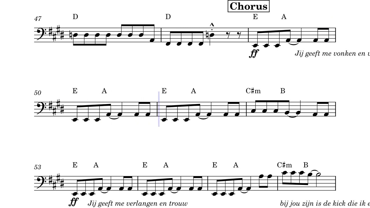 Vonken en Vuur bass transcript