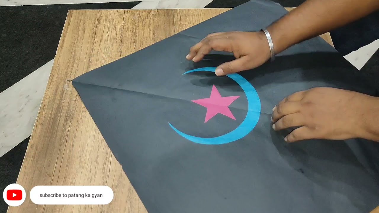 how to make a Kite ! Star kite and half moon 🌛 design kite