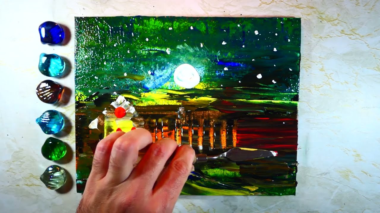 House Abstract Painting | Simple Acrylics Painting | Real Nature Sounds | Dreamy & Magical Art