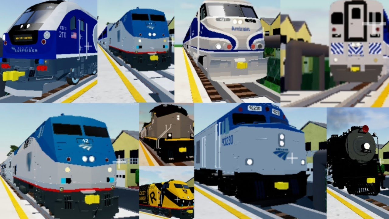 Trains in Carlsbad Village in Ro Scale Sandbox (ft. Amtrak 203, Pearl Harbor Troop train, ATSF 3751)