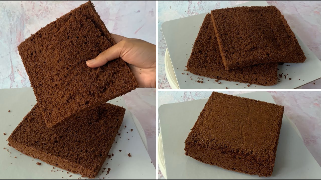 Basic Chocolate Sponge Cake Recipe | Square Chocolate Cake | How To Make Chocolate Cake