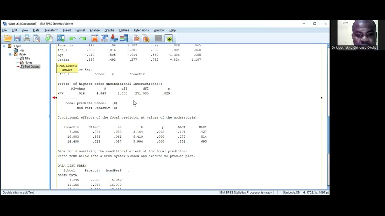 Regression Analysis with Moderation Effect in SPSS