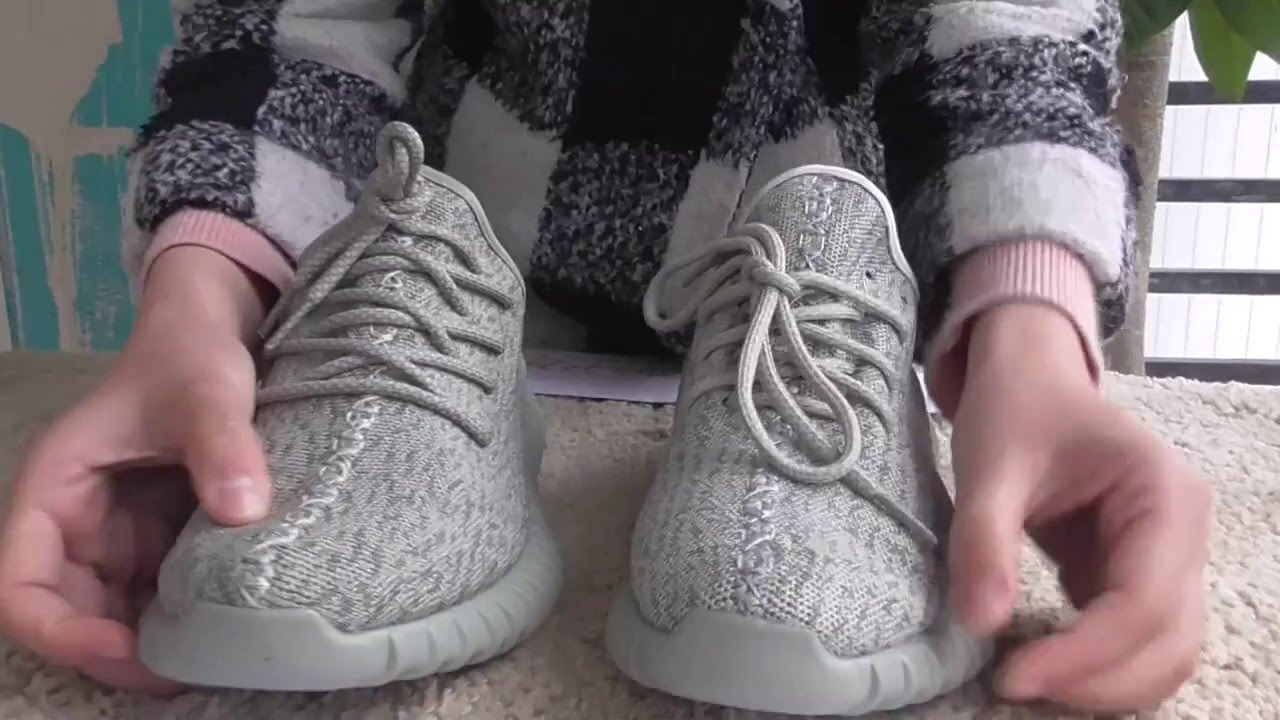 Real VS fake! Adidas Yeezy 350 Boost Moonrock Details Comparison Review!
