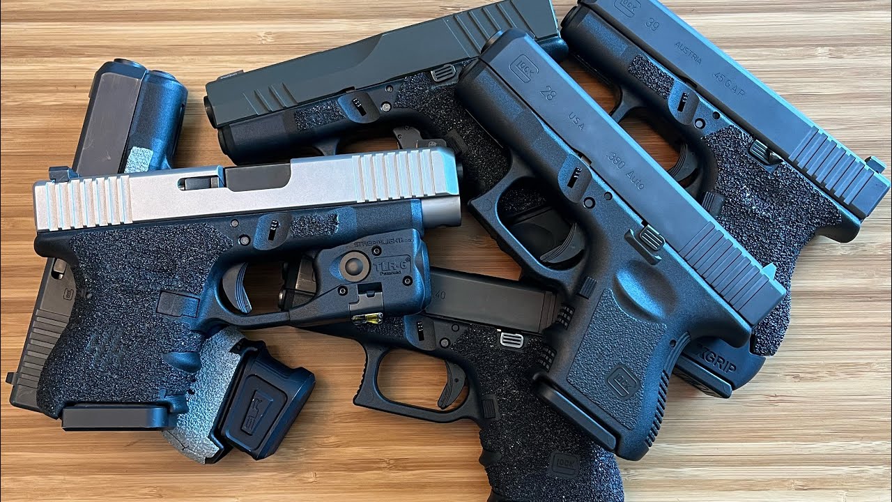 Все субкомпактные &laquo;маленькие&raquo; Glock всех калибров (5 калибров)