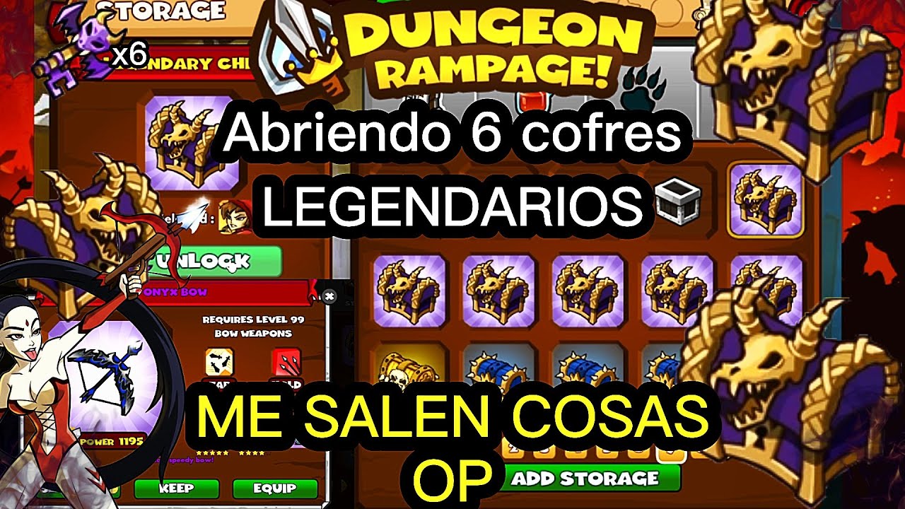 UNBOXING 6 COFRES LEGENDARIOS + PREPARANDONOS PARA ULTIMATE RAMPAGE | Dungeon Rampage