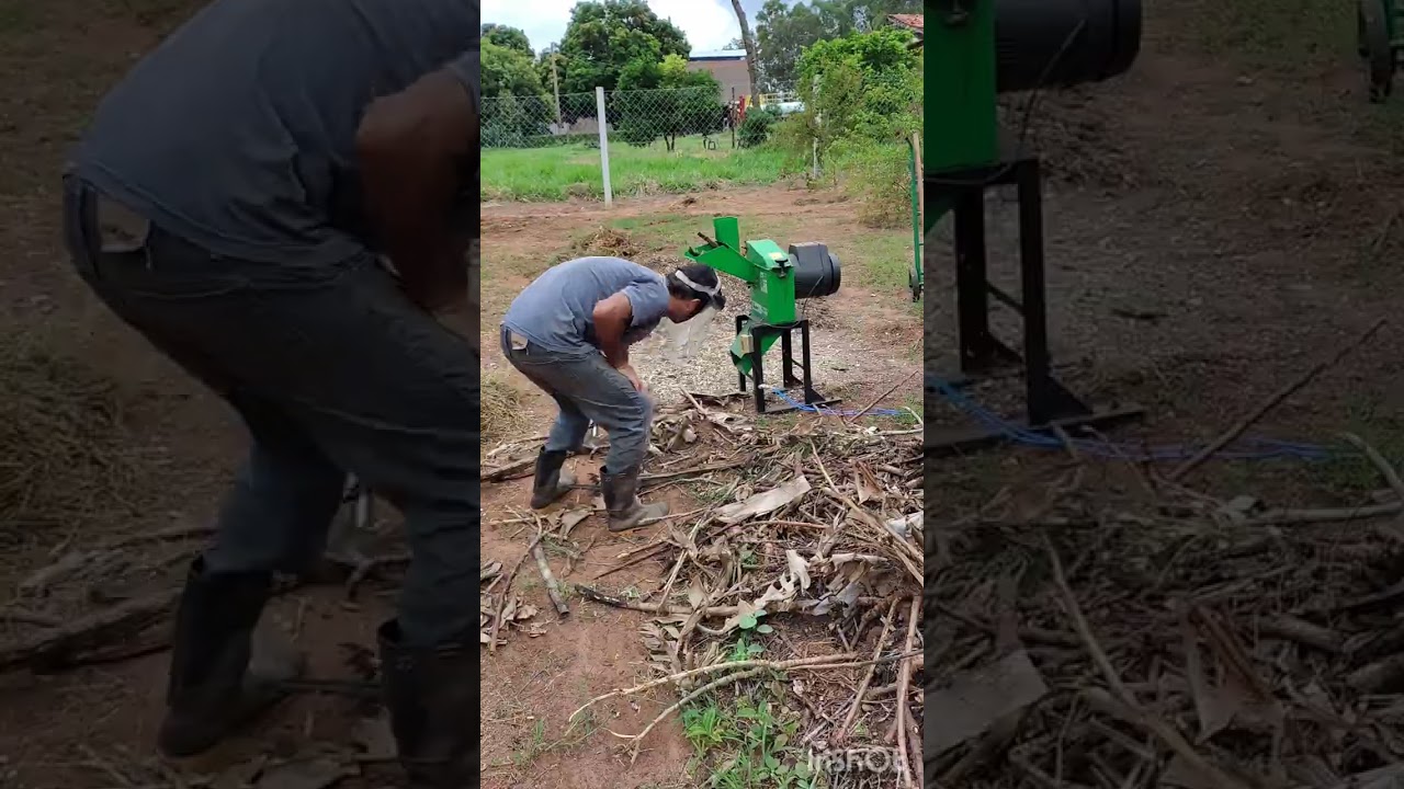 Usando meu triturador #triturador trf400 #Chacara #frutíferas #roça 