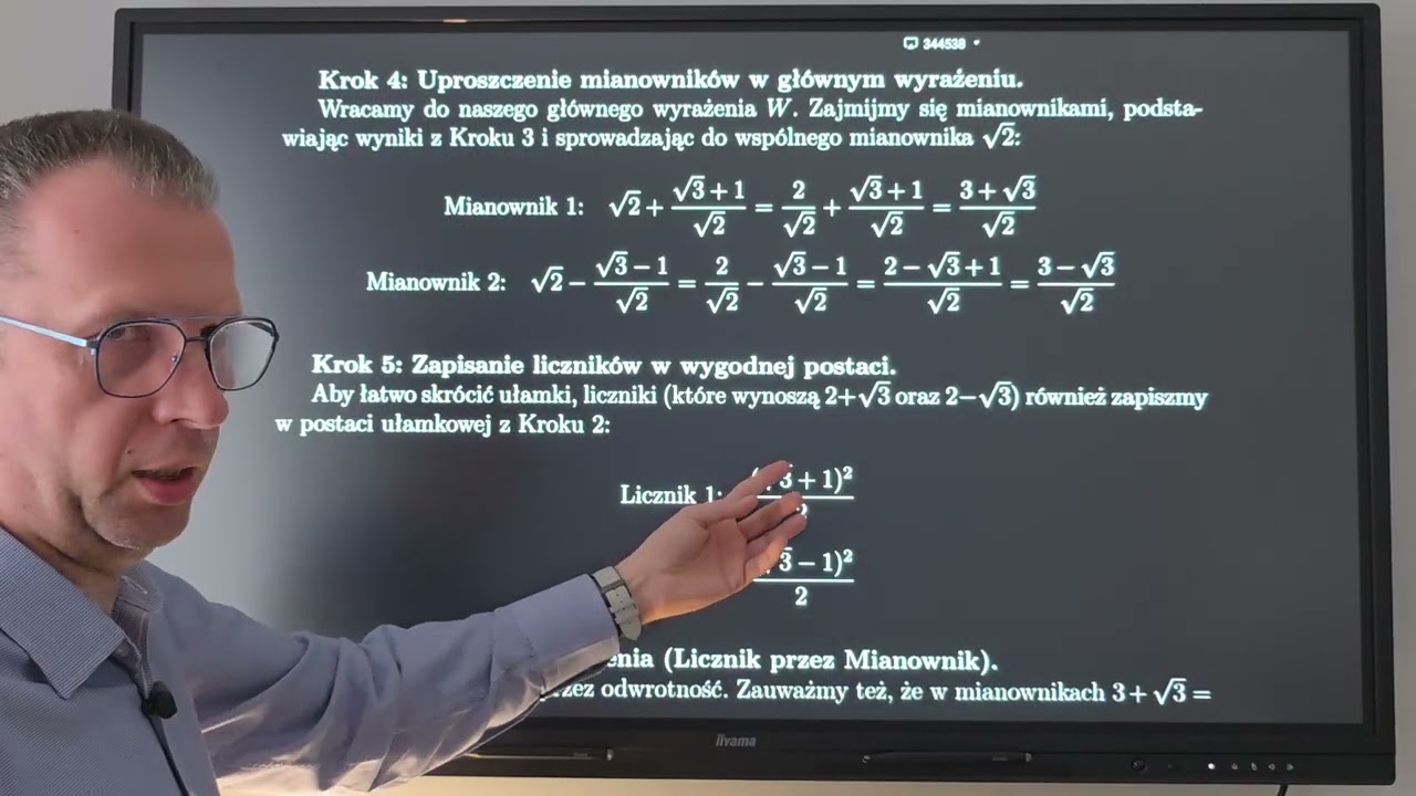 Zadanie trudne na pierwiastkach i ułamkach. 