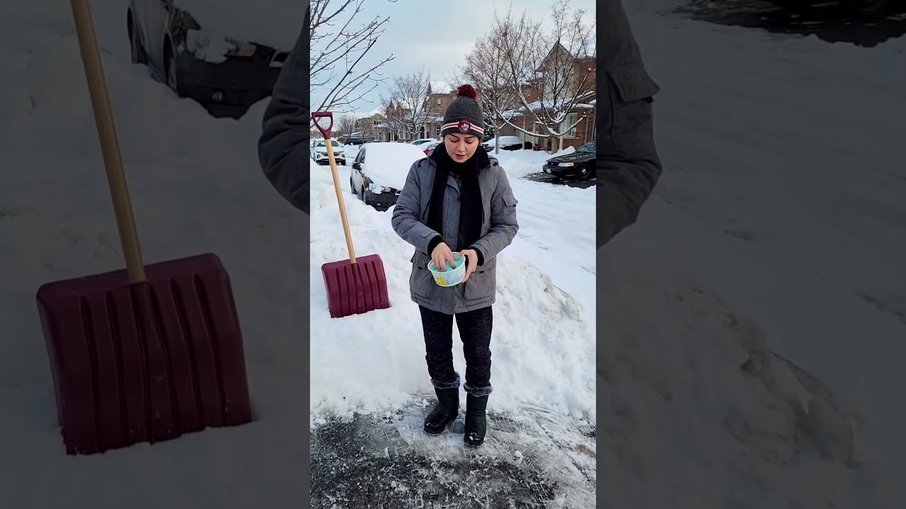 Craaazy Canadian Hack: Melting Ice with Salt!? #shorts #ytshorts