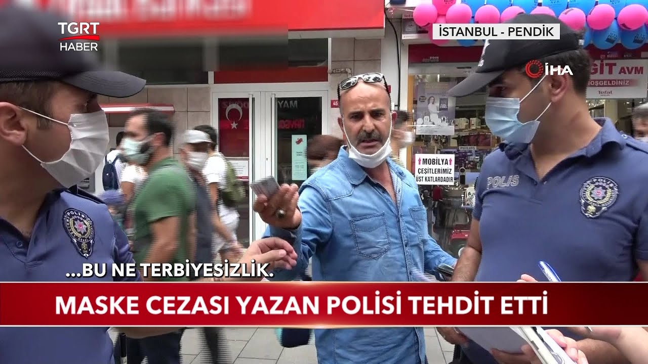 Maskesiz Dolaştığı İçin Ceza Yedi, Polisi Tehdit Etti