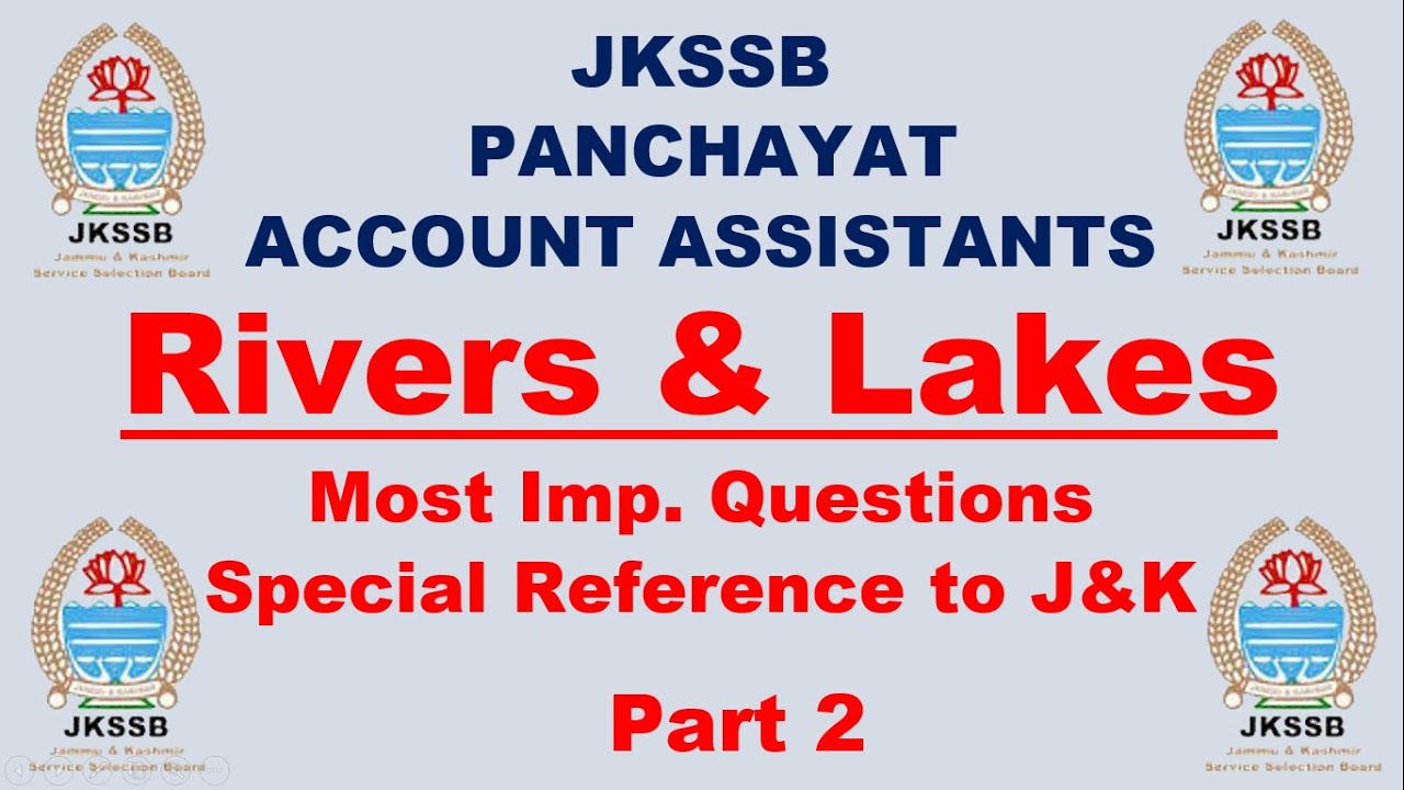 Jkssb | Rivers and Lakes Gk | General Knowledge with Special Reference to J&K | Mind Mapping GK