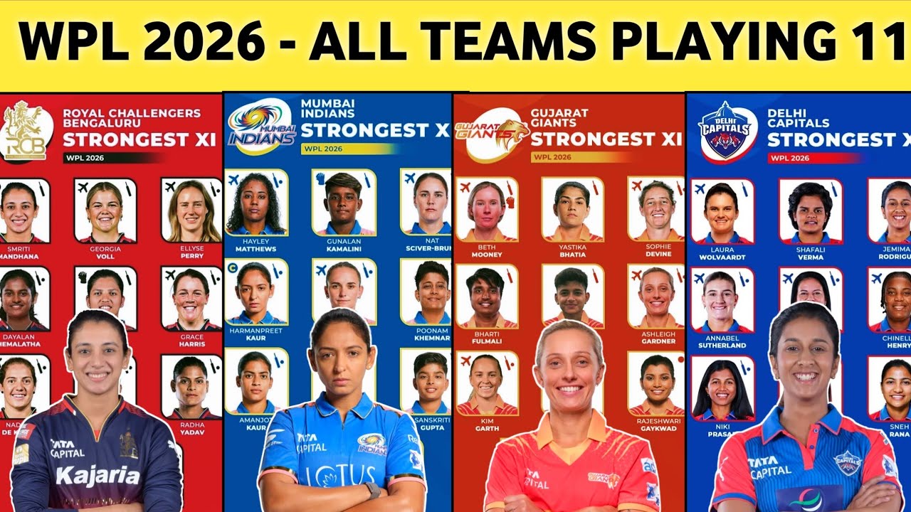WPL 2026 All Teams Playing 11 || All 5 Teams New Playing 11 WPL 2026 ||  Playing 11 WPL 2026
