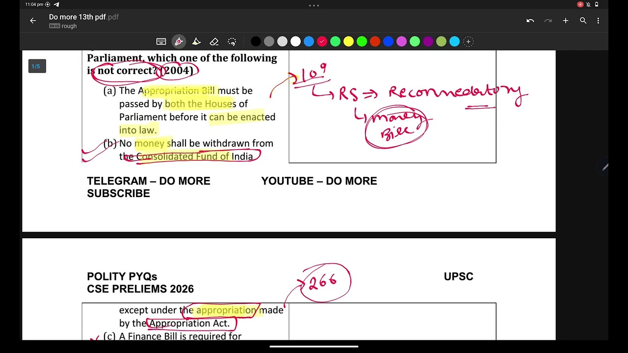 polity PYQs UPSC prelims 30 years #13 ( DMP SERIES) #prelims2026