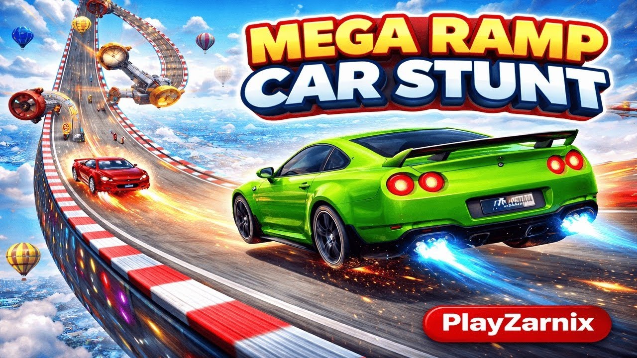 Get ready for insane high-speed action in Mega Ramp Car Stunt! 
