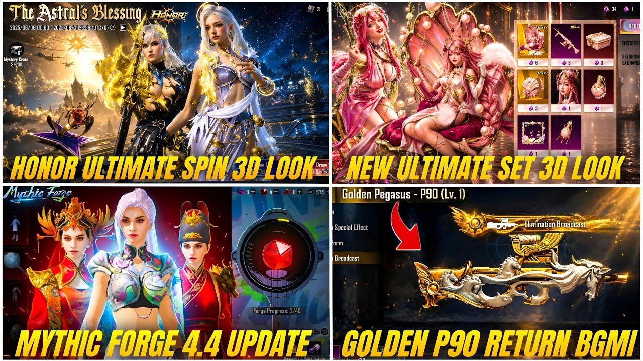 NEXT MYTHIC FORGE REWARDS | 4.4 ULTIMATE SET 3D LOOK | GOLDEN P90 RETURN | HONOR ULTIMATE SPIN LEAKS
