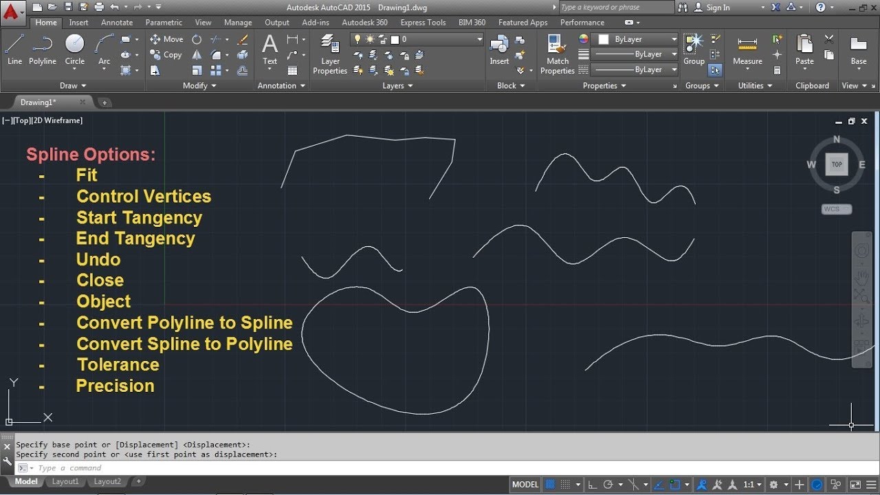 AutoCAD Spline Command Tutorial Complete | Fit, Control Points, Convert to Polyline, Precision